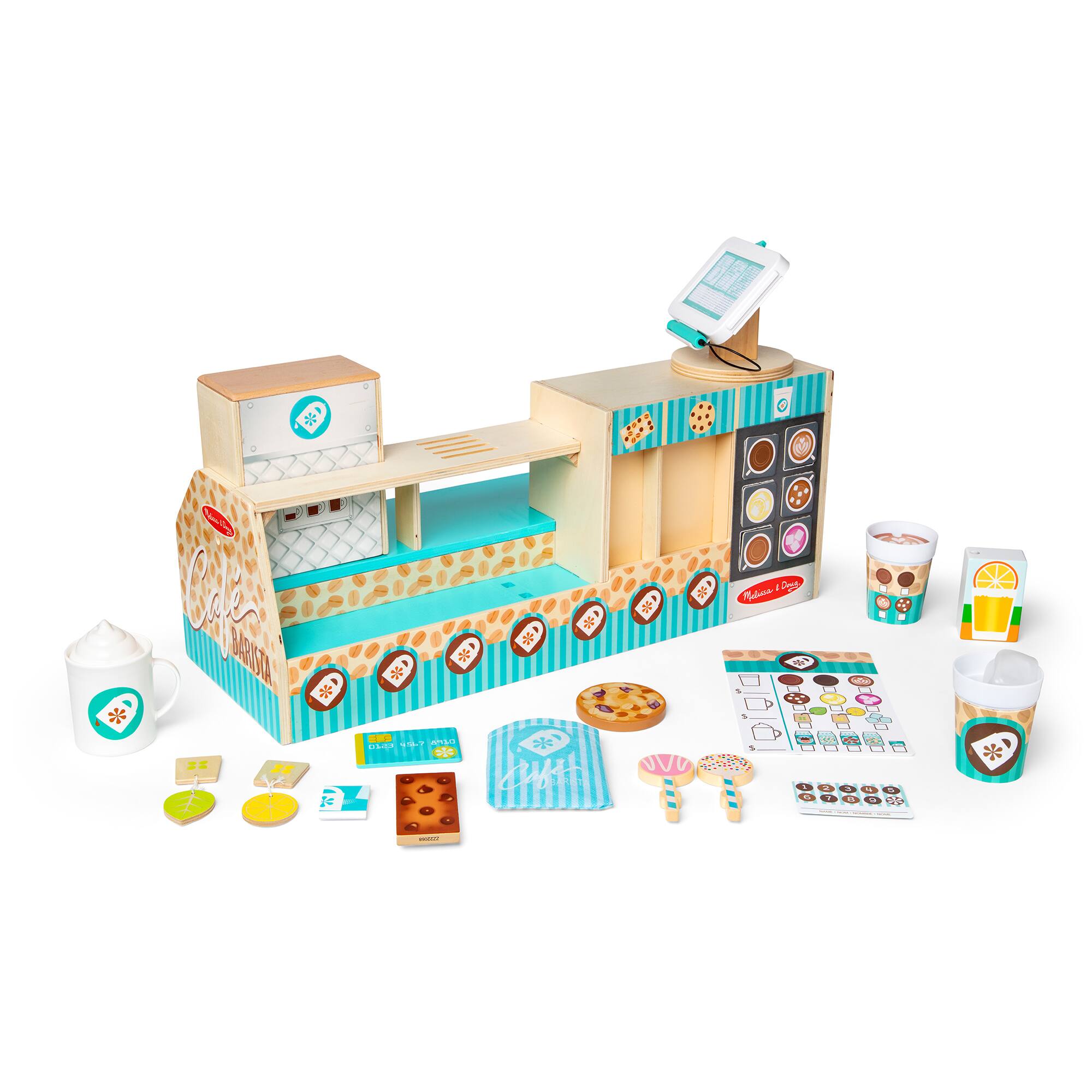 Melissa & Doug® Wooden Café Barista Coffee Shop Play Set